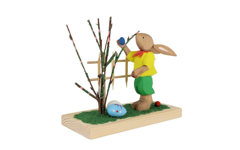 Bettina Franke Neuheiten | Osterhasen*Osterhase mit Gartenzaun, geschnitzt von