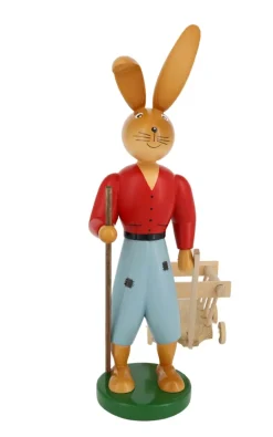 Holzkunst Gahlenz Osterhasen*Osterhase mit Handwagen, 25 cm von