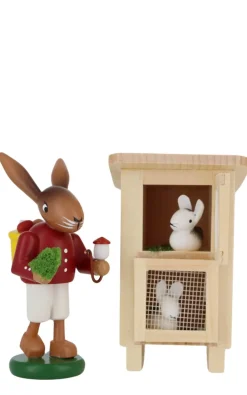 SEIFFENcom by Nestler GmbH Neuheiten | Osterhasen*Osterhase mit Hasenstall, 9 cm, von SEIFFEN.COM