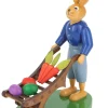 Holzkunst Gahlenz Osterhasen*Osterhase mit Karre, 12 cm von