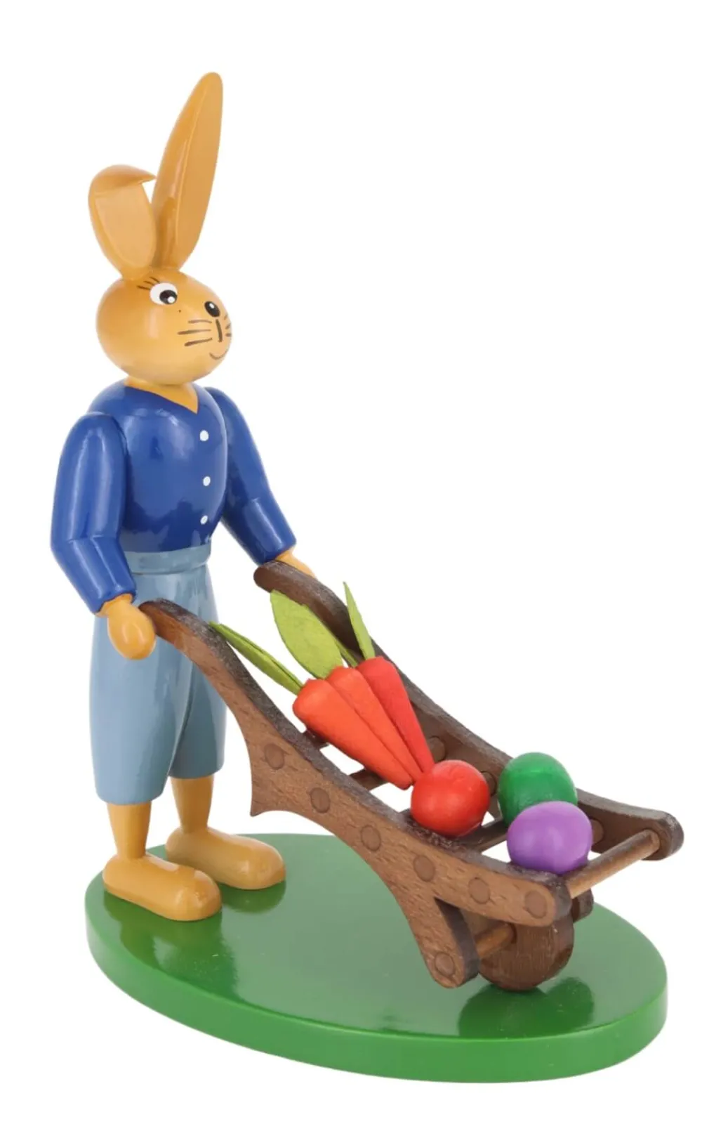Holzkunst Gahlenz Osterhasen*Osterhase mit Karre, 12 cm von