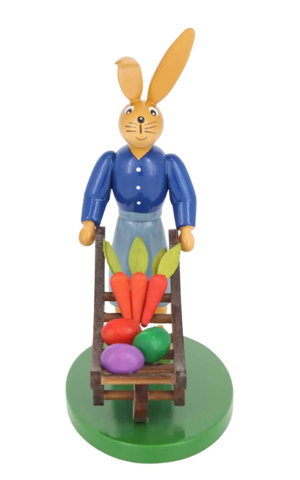 Holzkunst Gahlenz Osterhasen*Osterhase mit Karre, 12 cm von