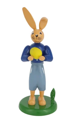 Holzkunst Gahlenz Auslaufartikel | Osterhasen*Osterhase mit langer Hose und Ei, 12 cm von