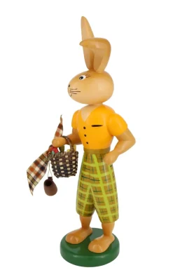 Holzkunst Gahlenz Osterhasen*Osterhase mit Picknickkorb, 25 cm von