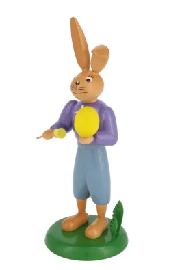 Holzkunst Gahlenz Osterhasen*Osterhase mit Pinsel und Ei, 12 cm von
