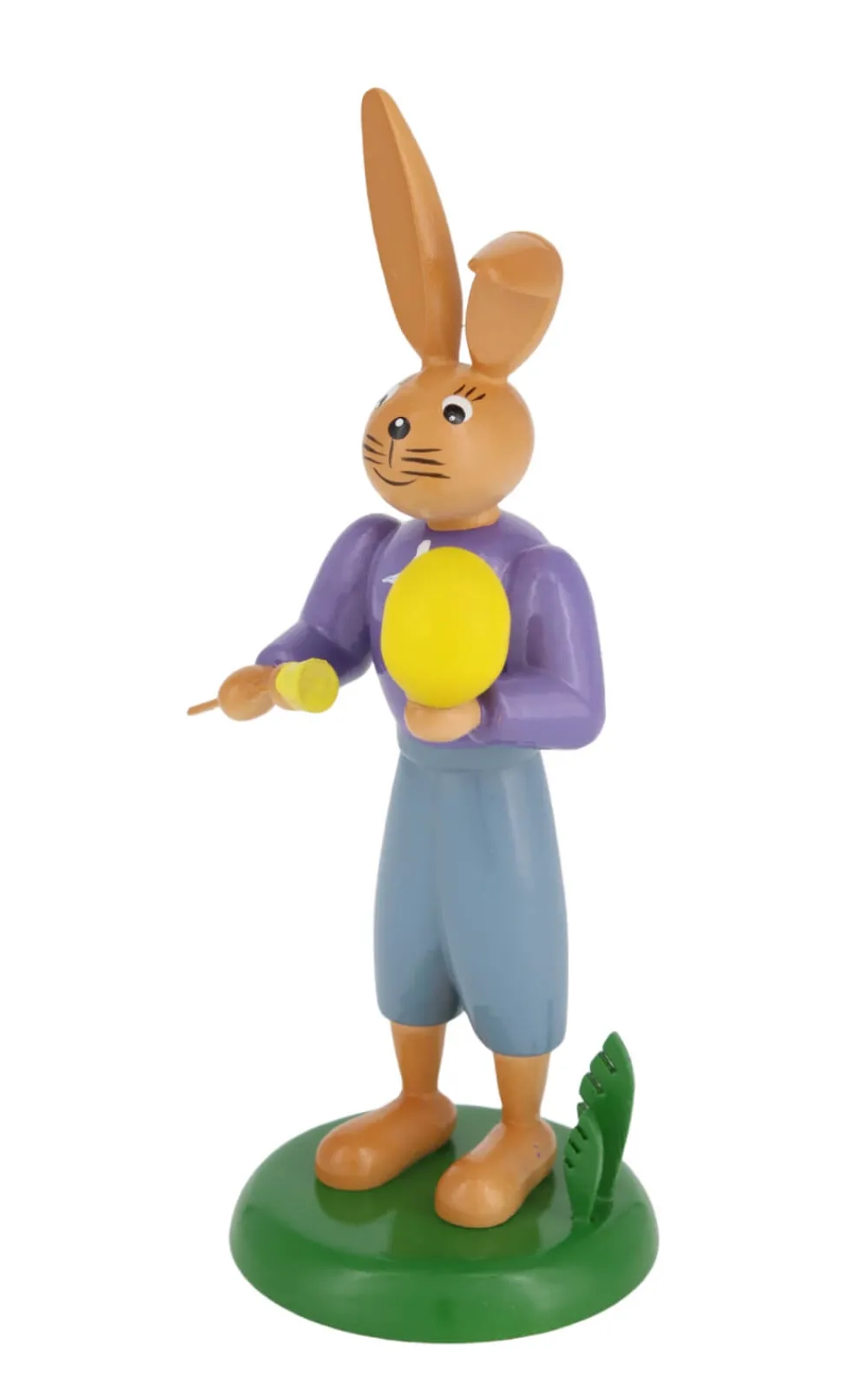 Holzkunst Gahlenz Osterhasen*Osterhase mit Pinsel und Ei, 12 cm von