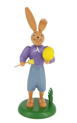Holzkunst Gahlenz Osterhasen*Osterhase mit Pinsel und Ei, 12 cm von