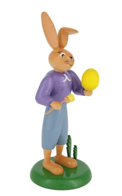 Holzkunst Gahlenz Osterhasen*Osterhase mit Pinsel und Ei, 12 cm von