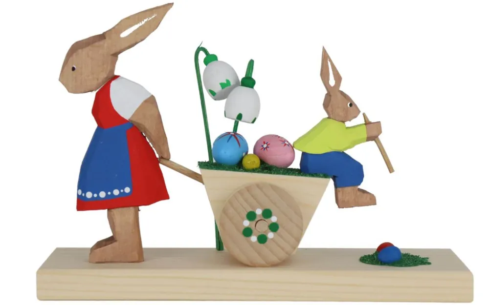 Bettina Franke Neuheiten*Osterhasen Frau mit Wagen und Kind von
