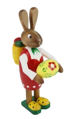Figurenland Uhlig GmbH Osterhasen*Osterhasenfrau mit Korb und großem Osterei, 15 cm von