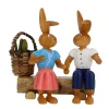 Holzkunst Gahlenz Osterhasen*Osterhasenpaar auf Bank, 9 cm von