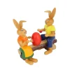 Holzkunst Gahlenz Osterhasen*Osterhasenpaar Maler auf Bank, 10 cm von