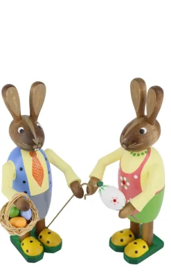 Figurenland Uhlig GmbH Osterhasen*Osterhasenpaar mit Korb und Pinsel von