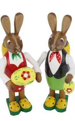 Figurenland Uhlig GmbH Osterhasen*Osterhasenpaar mit Korb und Eiern von