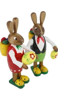 Figurenland Uhlig GmbH Osterhasen*Osterhasenpaar mit Korb und Eiern von