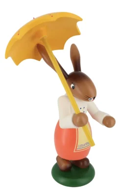 SEIFFENcom by Nestler GmbH Osterhasen*Osterhasenpaar mit Wanderstab und Schirm, 21 cm von SEIFFEN.COM