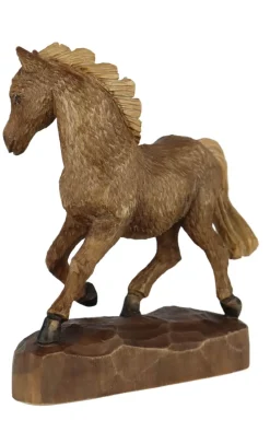Schnitzkunst aus dem Erzgebirge Holzschnitzereien*Pferd gebeizt, 15 cm von