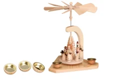 Volkskunstwerkstatt Eckert Weihnachtspyramiden*Pyramide mit Engel, Bergmann und Reiterlein, von Eckert