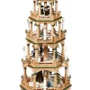 KWO Einzelstücke | Weihnachtspyramiden*Pyramide Weihnachtsgeschichte, 6 - stöckig, natur - grün, 106 cm von