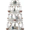 KWO Einzelstücke | Weihnachtspyramiden*Pyramide Weihnachtsgeschichte, 6 - stöckig, weiß - bordeaux, 106 cm von