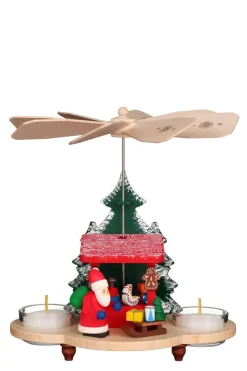 Christian Ulbricht Weihnachtspyramiden*Pyramide Weihnachtsmann auf Striezelmarkt, 20 cm von