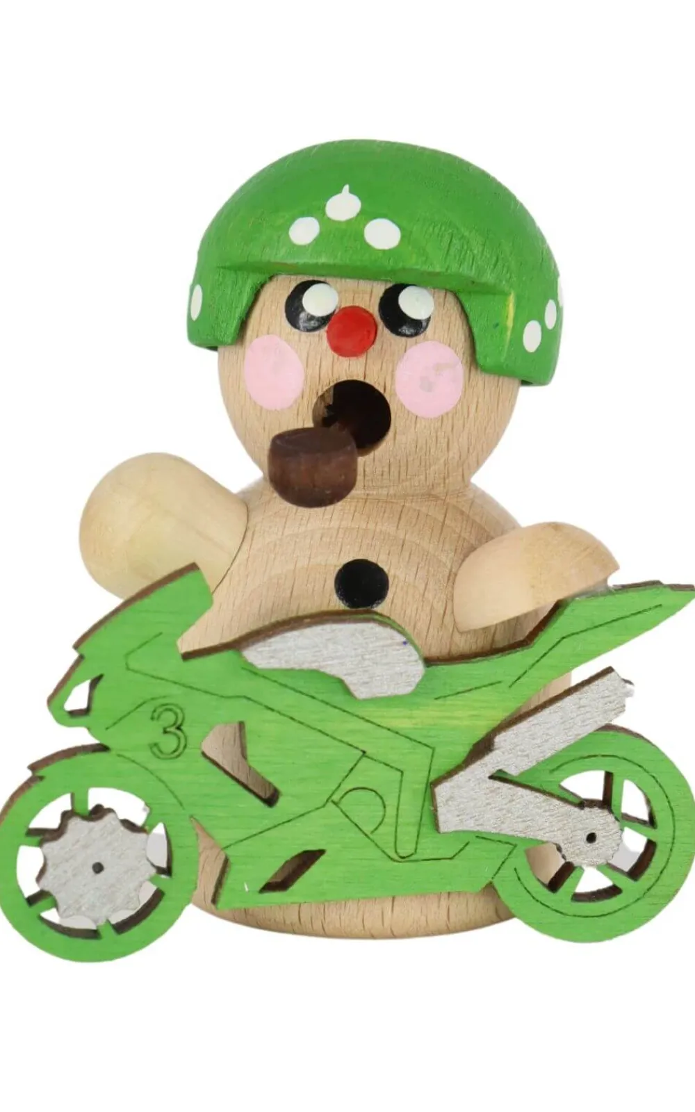 Gerd Hofmann Neuheiten | Räuchermännchen*Räuchermann Biker mit grünem Motorrad von