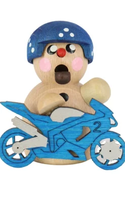 Gerd Hofmann Räuchermännchen*Räuchermann Biker mit blauem Motorrad von