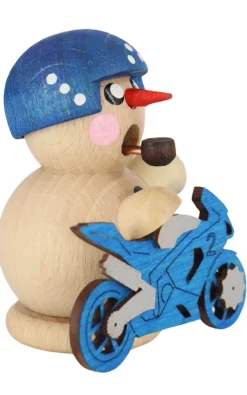 Gerd Hofmann Räuchermännchen*Räuchermann Biker mit blauem Motorrad von