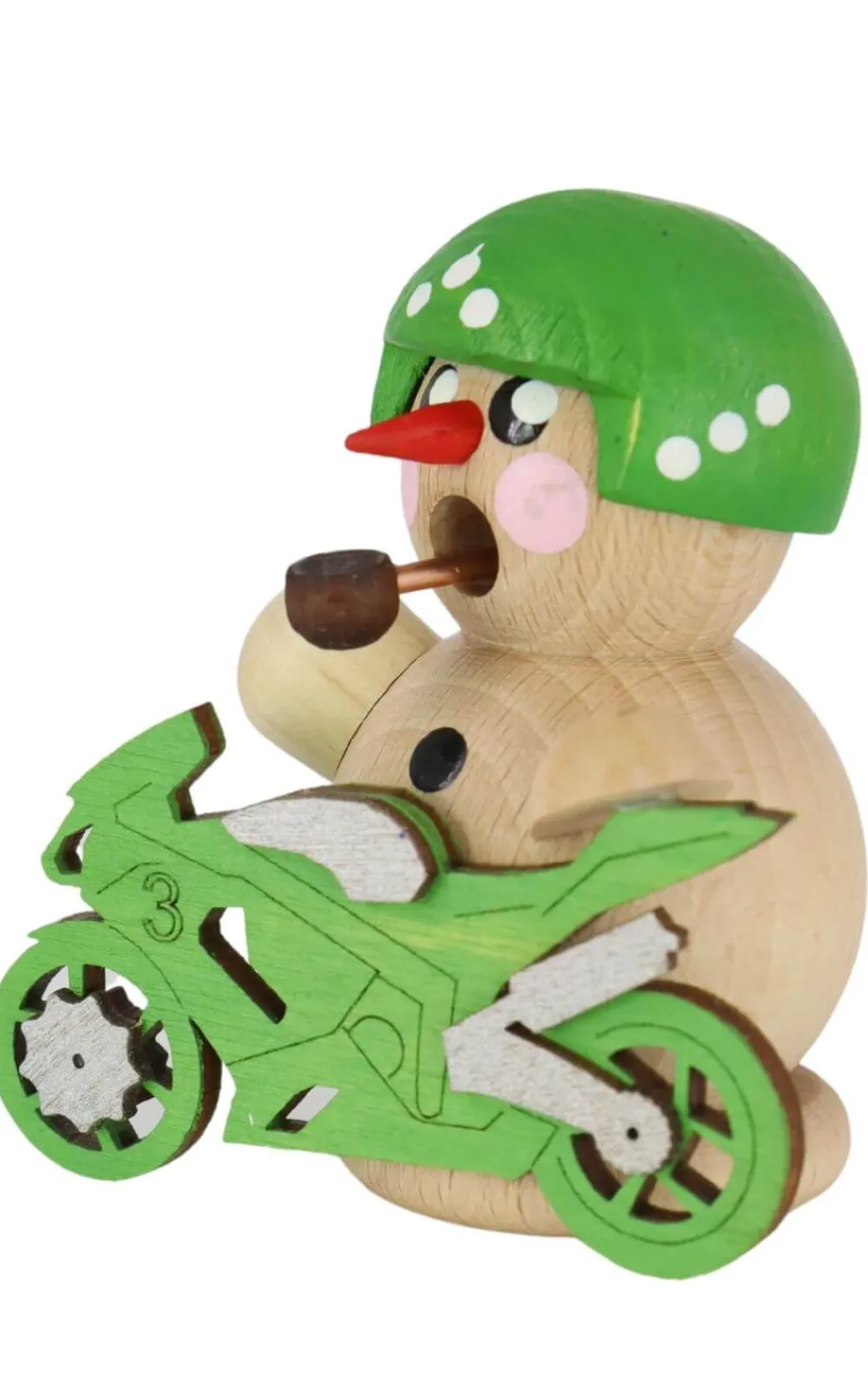 Gerd Hofmann Neuheiten | Räuchermännchen*Räuchermann Biker mit grünem Motorrad von