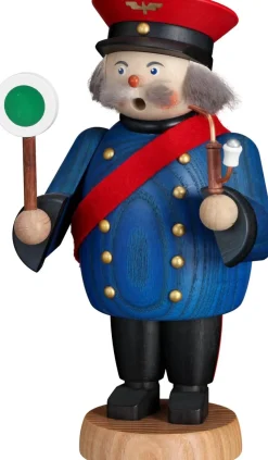 Seiffener Volkskunst eG Räuchermännchen*Räuchermann Eisenbahner, 19 cm von
