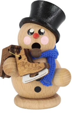 Gerd Hofmann Räuchermännchen*Räuchermann Schneemann mit Schlittschuh, 8 cm, von