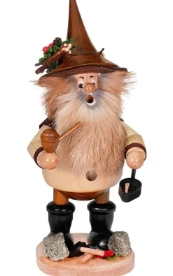 DWU Drechselwerkstatt Uhlig Räuchermännchen*Räuchermann Wichtel Erzträger mit Froschlampe, 26 cm von DWU