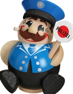 Seiffener Volkskunst eG Neuheiten | Räuchermännchen*Räuchermännchen - Kugelräuchermann Polizist von Seiffener Volkskunst
