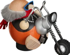 Seiffener Volkskunst eG Räuchermännchen*Räuchermännchen - Kugelräuchermännchen Hobbybiker, 10 cm von