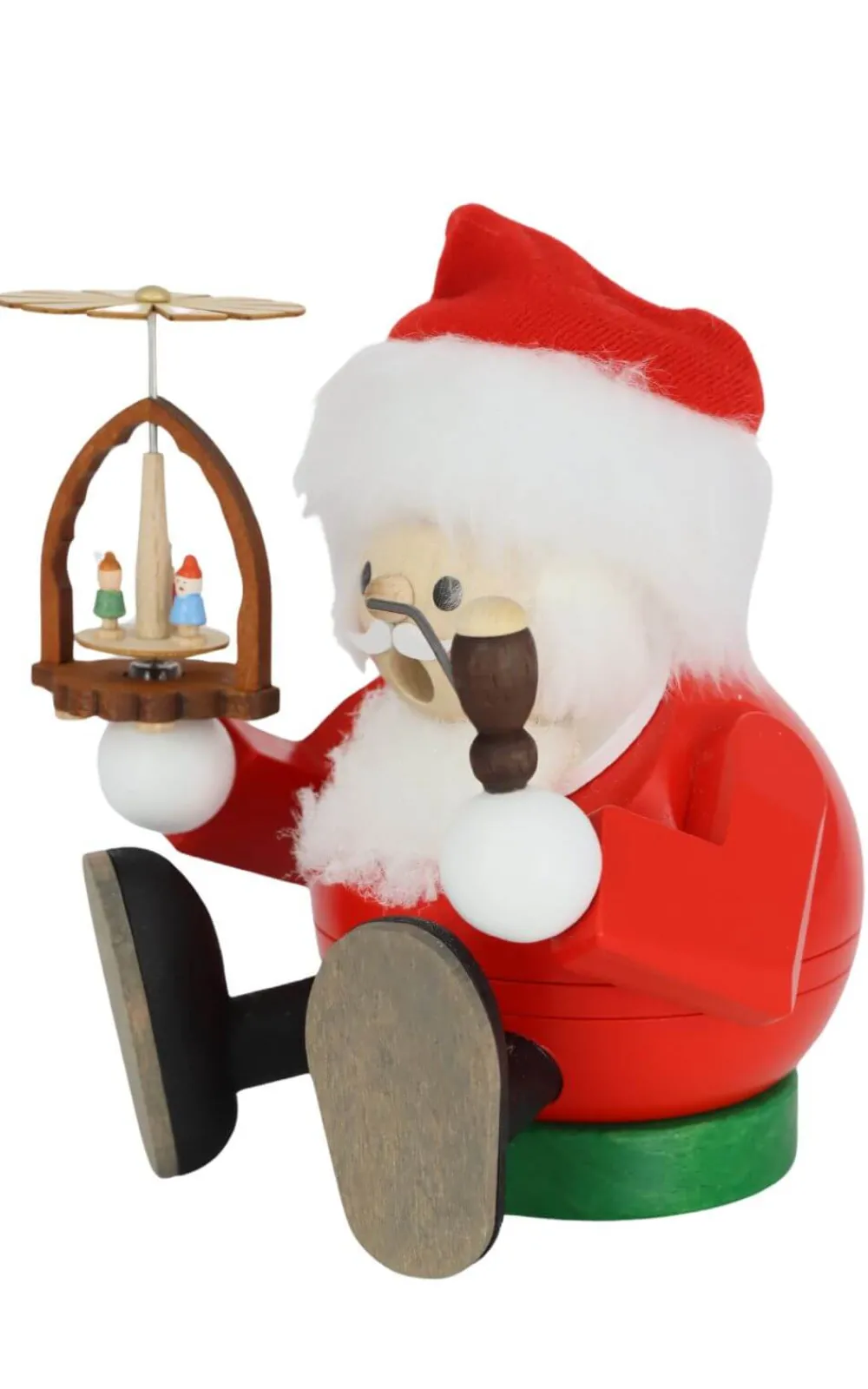 Richard Glässer GmbH Räuchermännchen*Räuchermännchen - Kugelräuchermann Santa mit Pyramide von Richard Glässer