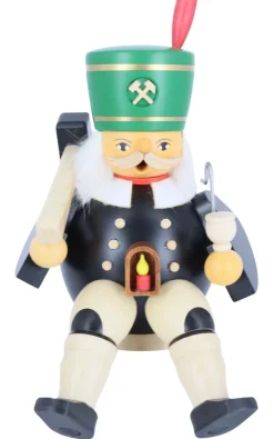 Müller Kleinkunst Räuchermännchen*Räuchermännchen Bergmann Hauer sitzend, 14 cm von