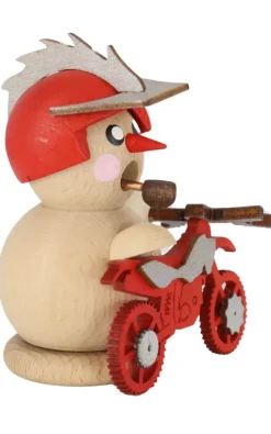 Gerd Hofmann Neuheiten | Räuchermännchen*Räuchermännchen Biker mit rotem Crossmotorrad, 8 cm von