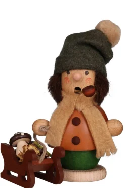 Christian Ulbricht Räuchermännchen*Räuchermännchen Bub mit Schlitten, 14 cm von