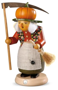Müller Kleinkunst Räuchermännchen*Räuchermännchen Halloween Hexe mit Kürbis von
