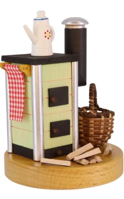 Richard Glässer GmbH Räuchermännchen*Räuchermännchen Herd mit Kanne, grün, 14 cm von Richard Glässer