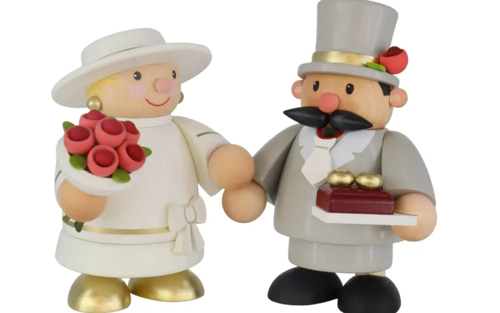 KWO Räuchermännchen*Räuchermännchen Hochzeitspaar - Brautpaar, 10 cm von