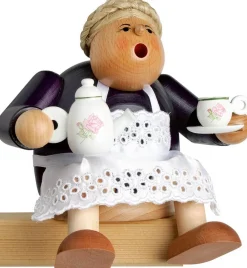 KWO Kantenhocker*Räuchermännchen Kantenhocker Kaffeetante, 14 cm von