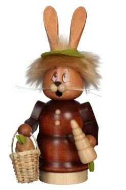 Christian Ulbricht Neuheiten | Osterhasen*Räuchermännchen Miniwichtel Häsin mit Karotte, 17 cm von