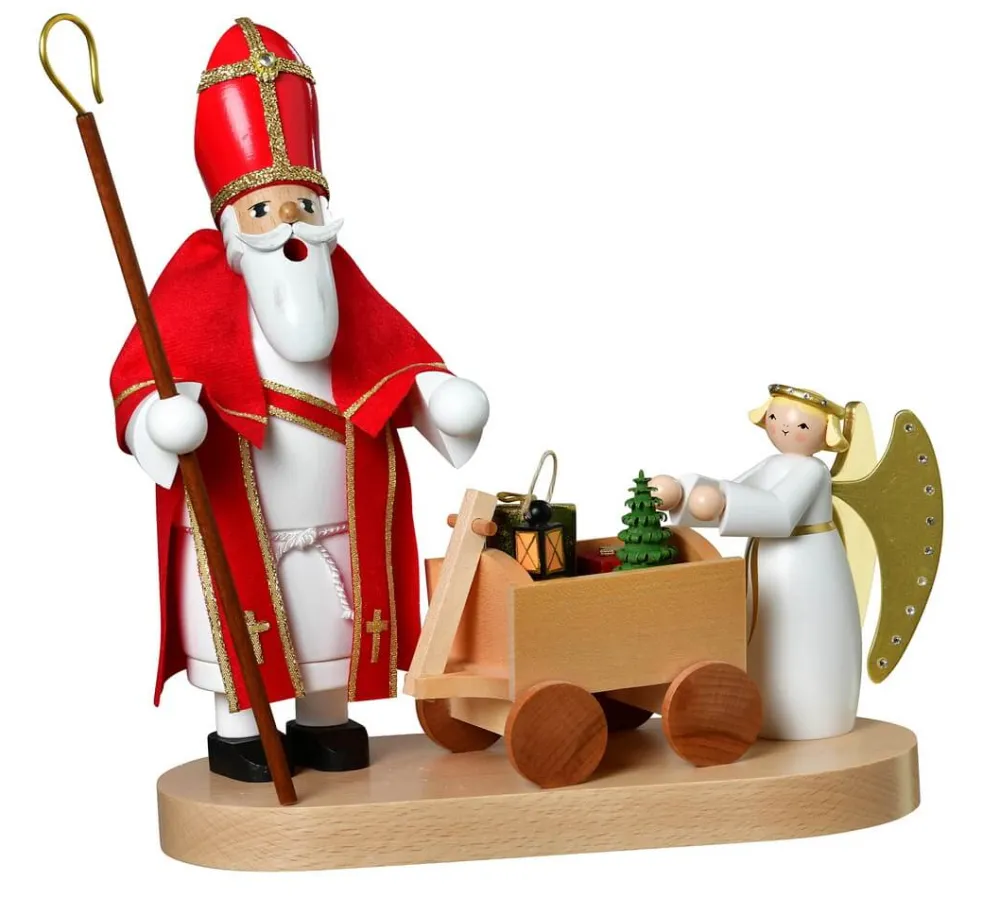 KWO Räuchermännchen*Räuchermännchen Nikolaus mit Christkind, 24 cm von