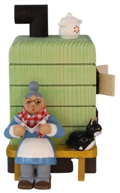 Richard Glässer GmbH Neuheiten | Auslaufartikel*Räuchermännchen Oma am Kachelofen, 10 cm von Richard Glässer