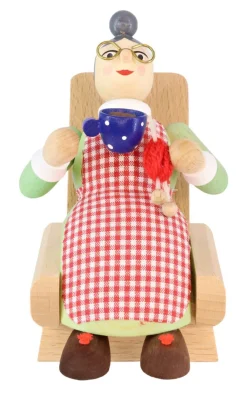 Richard Glässer GmbH Neuheiten | Räuchermännchen*Räuchermännchen Oma im Sessel, 13 cm, von Richard Glässer