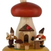 Richard Glässer GmbH Räuchermännchen*Räuchermännchen Pilz mit Zwergen, 13 cm von Richard Glässer