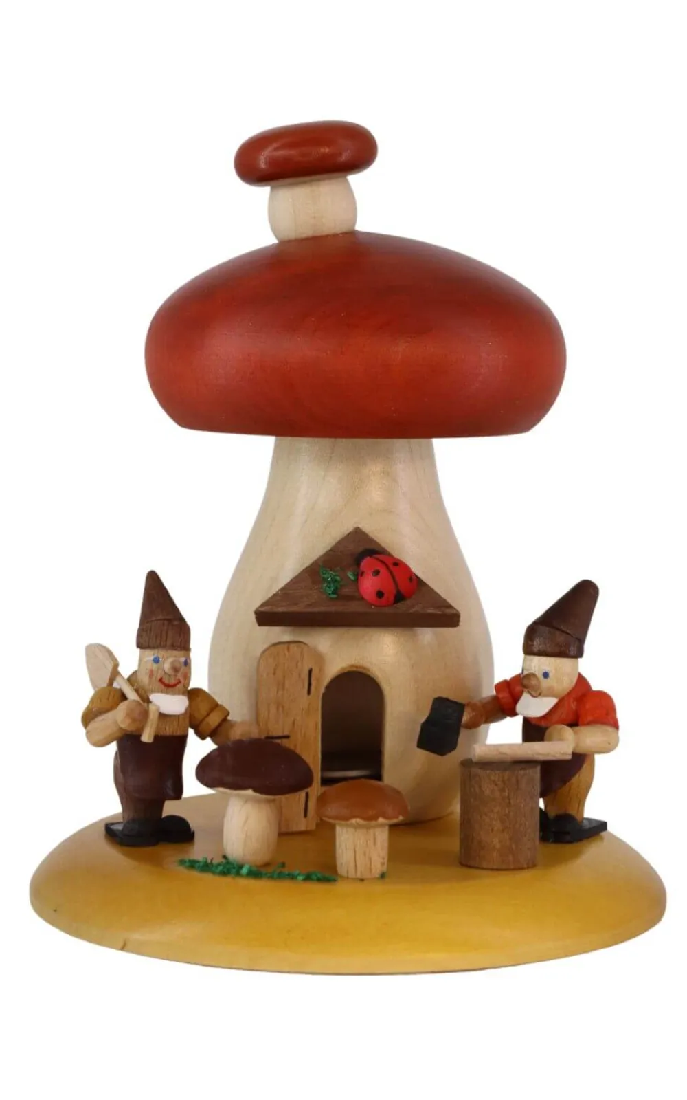 Richard Glässer GmbH Räuchermännchen*Räuchermännchen Pilz mit Zwergen, 13 cm von Richard Glässer