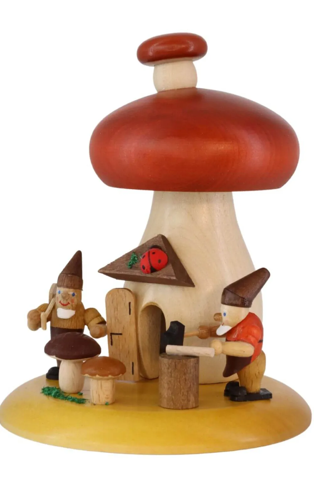 Richard Glässer GmbH Räuchermännchen*Räuchermännchen Pilz mit Zwergen, 13 cm von Richard Glässer