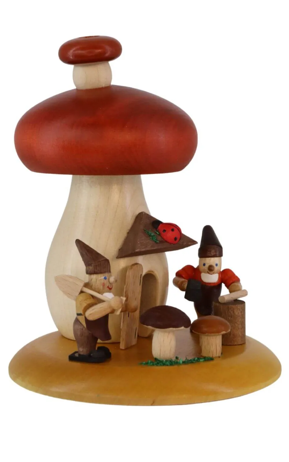 Richard Glässer GmbH Räuchermännchen*Räuchermännchen Pilz mit Zwergen, 13 cm von Richard Glässer